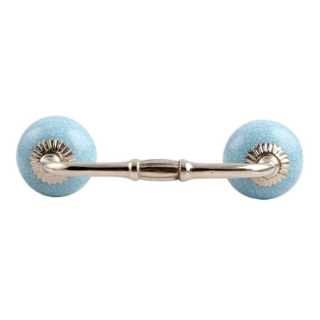 Sky Blue Crackle Ceramic Bridge Handle